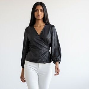 BANANA REPUBLIC ladies, sheer, long sleeve medium glittery top great condition